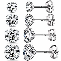 silver stud eearrings for womens cubic zirconia stud earrings set,  cartilage tragus earring sterling silver studs mens earrings