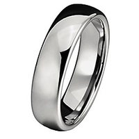 silver tone 6mm tungsten ring band comfort fit wedding engagement promise size 10
