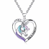 silver unicorn necklace for girls women kids,  with life is magical message gift card birthday gift 182 inch