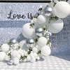 Silver White Wedding Balloons Decoration Set of 125 Pieces Wedding Decorations Decorative Objects Holiday Decorations Party Garden Wedding Decoration 30 cm miniinthebox