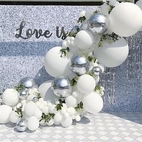 Silver White Wedding Balloons Decoration Set of 125 Pieces Wedding Decorations Decorative Objects Holiday Decorations Party Garden Wedding Decoration 30 cm miniinthebox