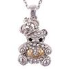 Silvery Bear Shaped Crystal Necklace