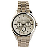Silvery Bezel Stainless Steel Round Shape Quartz Watch For Men
