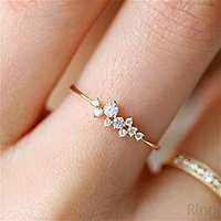 simple 18k gold color rings for teen girls class heart white sapphire studded eternity wedding ring 925 sterling silver engagement stackable diamond rings women fashion jewelry(gold, 7