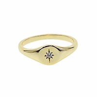 simple jewelry gold plated women finger jewelry star starburst signet ring (8)