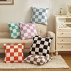 Simple Modern Checkerboard Pillow Case Flannel Velvet Home Office Cushion Cover Living Room Bedroom Sofa Cushion Cover miniinthebox