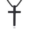 simple stainless steel cross pendant chain necklace for men women,  20-22 inches link chain (black:1.20.7