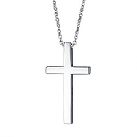simple stainless steel silver tone cross pendant,  no color,  size no size