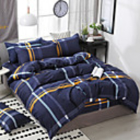 Simple style printed pattern bedding four-piece quilt cover bed sheet pillow cover dormitory single double