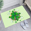Simple White Green Clover Digital Printing Floor Mat Modern Bath Mats Nonwoven / Memory Foam Novelty Bathroom