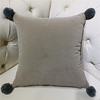 Simplicity Fashion Flannel Velvet Solid Colored Hairball Corner Pillow Case Cover Living Room Bedroom Sofa Cushion Cover