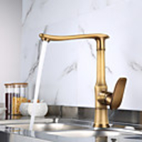 Single Handle One Hole Antique Brass / Electroplated Standard Spout Centerset