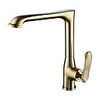 Single Handle One Hole Brushed Gold Standard Spout Centerset Contemporary Kitchen Taps