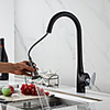 Single Handle One Hole Chrome Black Finishes Pull-out /Pull-down Sprayer Mount Outside Contemporary Kitchen Taps