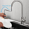 Single Handle Touch Kitchen Faucet - Sensor One Hole Nickel Brushed Pull-out /Pull-down Centerset Contemporary Kitchen Taps Stainless Steel