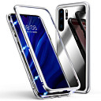 Single-sided Magnetic Phone Case For Huawei P20 / Huawei P20 Pro / Huawei P20 lite Magnetic Back Cover Solid Colored Tempered Glass / Metal