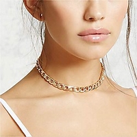 sither women chain choker necklace big link necklace for women trendy jewelry necklaces chains punk (gold)