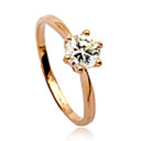 Six Claw Diamond Inlaid Ring