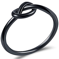 size 3-13 stainless steel simple love knot celtic promise anniversary statement ring (black,  5)
