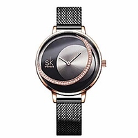 sk ladies watch minimalist case stainless steel mesh band luxury quartz wrist watch girl dress clock relogio feminino
