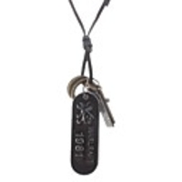 Skate Scooter Pattern Cow Leather Necklace