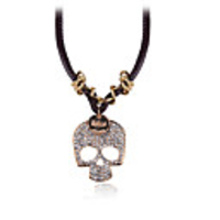 Skeleton Head Shaped Leather Necklace