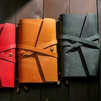 Sketchbook Journal Notebook Plain Grid A6 4.1×5.8 Inch Retro Aesthetic Simplicity Leather Hardcover Portable 96 Pages Notebook for School Office Traveler miniinthebox