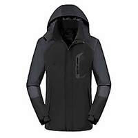 ski jackets for men, autumn winter detachable breathable waterproof coat sport outdoor thick warm hoodie shell black