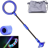 Skip Ball Blue Foldable Ankle Skip Ball with Backpack Flashing Jumping Ring Children Toy for Kids Foldable Ankle Skip Ball Fit Fitness Jump Rope Fat Burning Cool Game for Adults Children miniinthebox
