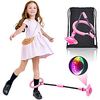 Skip It Ball Foldable Ankle Skip Ball for Kids Colorful Light Flashing Jumping Ring with Backpack Skipit Toy Sports Swing Ball for Fitness Boy amp; Girl Gift Pink miniinthebox