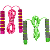 Skipping Rope by LITB– Jump Rope For Kids Girls Boys – Soft Handled Best for All Ages Children Workout Equipment – Indoor and Outdoor Fitness Games for Student Exercise Health – Fun Sports Activity,  2 Pack miniinthebox
