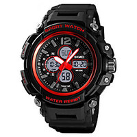 SKMEI Kids Digital Watch Digital Sporty Outdoor Water Resistant / Waterproof Analog - Digital Black Red Blue / Two Years / PU Leather / Calendar / date / day / Chronograph / Noctilucent