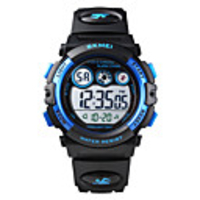 SKMEI Kids Digital Watch Digital Sporty Outdoor Water Resistant / Waterproof Digital WhiteSky Blue Black Blue / Two Years / PU Leather / Calendar / date / day / Chronograph / Noctilucent