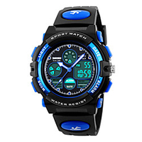 SKMEI Sport Watch Digital Watch Quartz Fashion Water Resistant / Waterproof Analog - Digital Black Yellow Red / Two Years / Quilted PU Leather / Alarm / Calendar / date / day / Chronograph