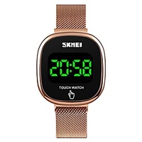 SKMEI Unisex Steel Band Watches Quartz Sporty Outdoor Water Resistant / Waterproof Digital Black Gold Silver / Stainless Steel / Calendar / date / day / Noctilucent / Large Dial