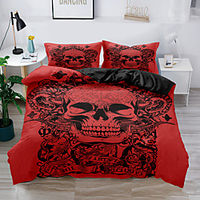 Skull 3-Piece Duvet Cover Set Hotel Bedding Sets Comforter Cover with Soft Lightweight Thicken Fabric,  Include 1 Duvet Cover,  2 Pillowcases for Double/Queen/King(1 Pillowcase for Twin/Single) miniinthebox