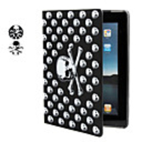 Skull Pattern Protective PU Leather Case Stand for Apple iPad 2