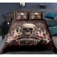 Skull Series 3-Piece Duvet Cover Set Hotel Bedding Sets Comforter Cover with Soft Lightweight Microfiber For Holiday Decoration(Include 1 Duvet Cover and 1or 2 Pillowcases)