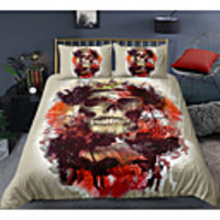 Skull Series 3-Piece Duvet Cover Set Hotel Bedding Sets Comforter Cover with Soft Lightweight Microfiber For Holiday Decoration(Include 1 Duvet Cover and 1or 2 Pillowcases)