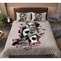 Skull Series 3-Piece Duvet Cover Set Hotel Bedding Sets Comforter Cover with Soft Lightweight Microfiber For Holiday Decoration(Include 1 Duvet Cover and 1or 2 Pillowcases)