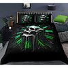 Skull Series Black 3-Piece Duvet Cover Set Hotel Bedding Sets Comforter Cover with Soft Lightweight Microfiber For Holiday Decoration(Include 1 Duvet Cover and 1or 2 Pillowcases)