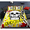 Skull Series Yellow 3-Piece Duvet Cover Set Hotel Bedding Sets Comforter Cover with Soft Lightweight Microfiber For Holiday Decoration(Include 1 Duvet Cover and 1or 2 Pillowcases)