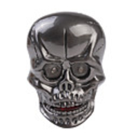 Skull Shape Metal Gas Lighter - Black