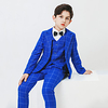 Sky Blue Cotton Blend Ring Bearer Suit - 1 set Includes Coat / Vest / Pants