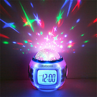 Sky Projector Star Light Music Alarm Clock for Children Color-Changing Birthday Gift AAA Batteries Powered miniinthebox