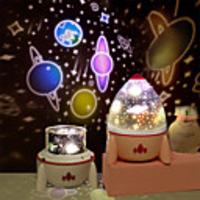 Sleeping Light Led Projector Rocket Projector Starry Sky Space Nightlight Night Light Lamp Bedroom Decoratio