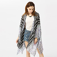 Sleeveless Artistic / Retro / Shawls POLY Honeymoon / Holiday Cover ups With Stripe