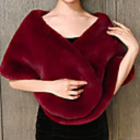 Sleeveless Capes Acrylic / Wool Blends Wedding / Party / Evening Shawl Wrap With Solid