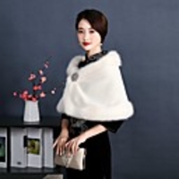 Sleeveless Capes Faux Fur Wedding Shawl Wrap With Fur
