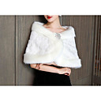 Sleeveless Capes Orlon Wedding Shawl Wrap With Fur